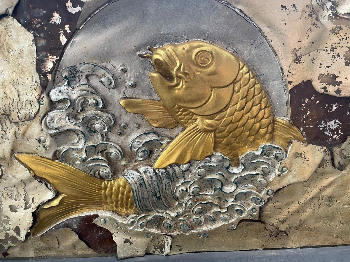 Important Asian Bas Relief Fish -photo-8