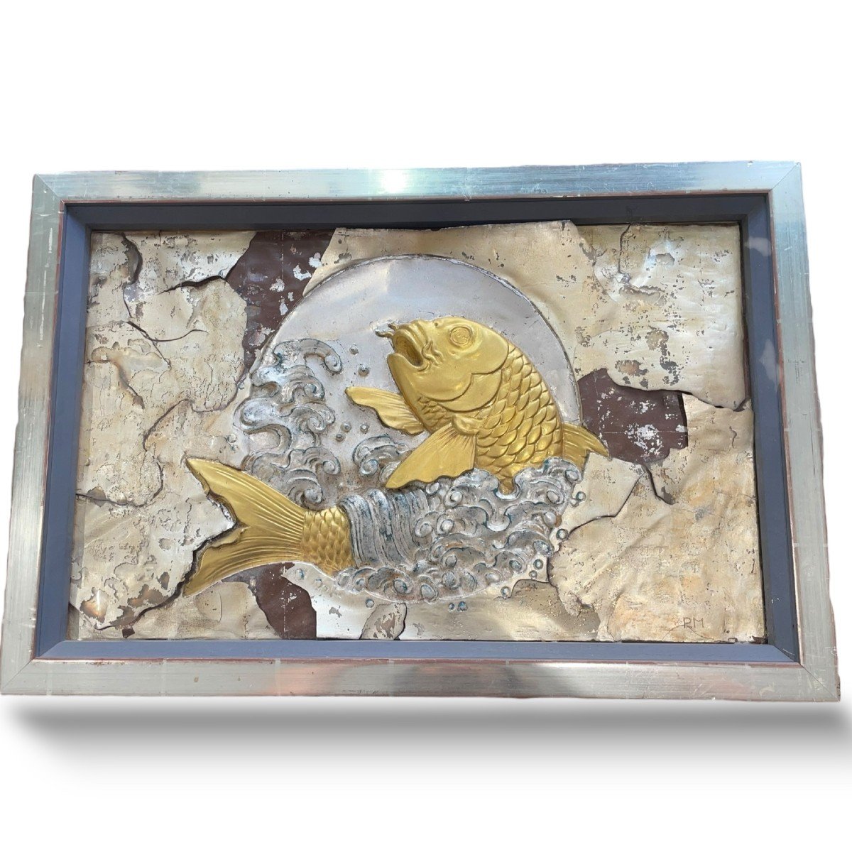 Important Asian Bas Relief Fish 