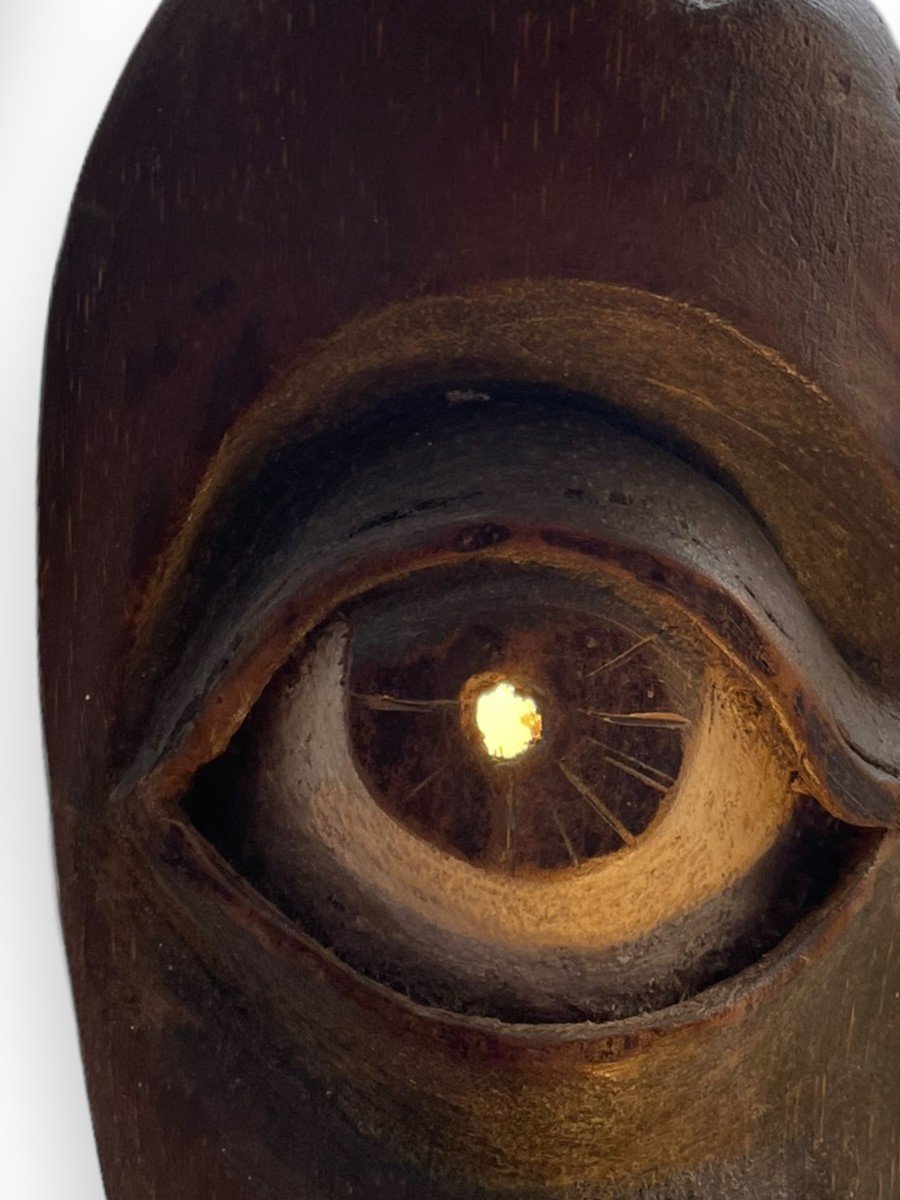 Cyclops Eye Mask In Polychrome Wood-photo-3