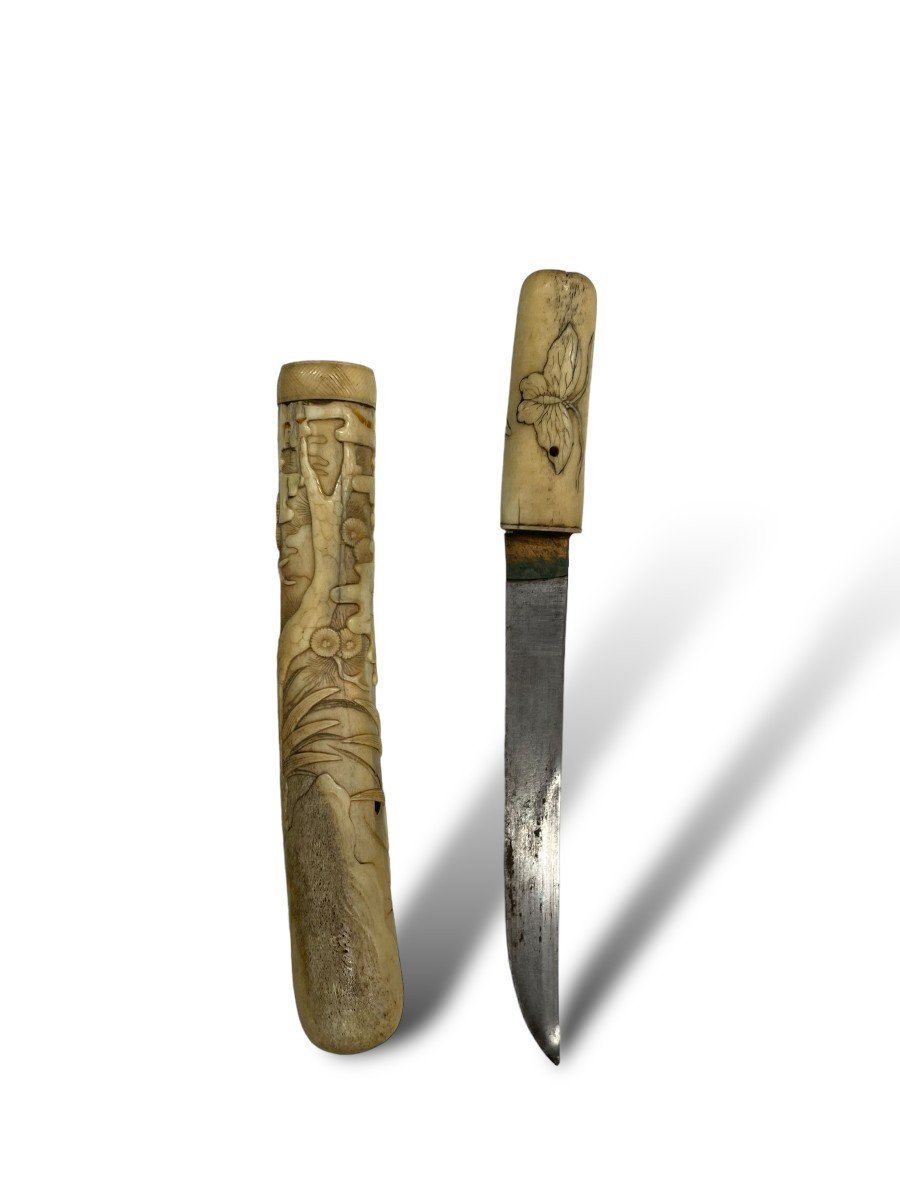 Geisha Dagger In Bone 19th Century