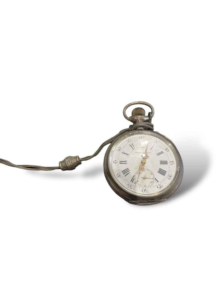 Gusset Or Regulator Pocket Watch In Sterling Silver