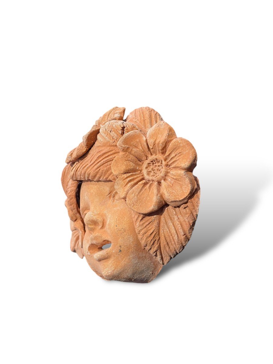 Terracotta Figure Head Allegory Of Spring-photo-5