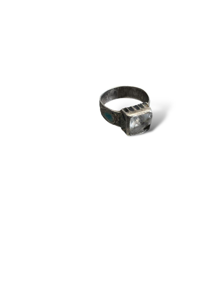 Episcopal Style Silver And Rock Crystal Ring-photo-3