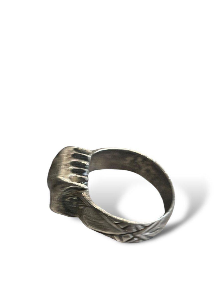 Episcopal Style Silver And Rock Crystal Ring-photo-2