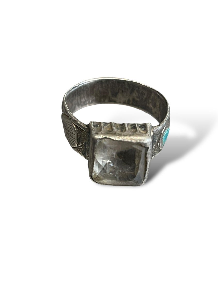 Episcopal Style Silver And Rock Crystal Ring-photo-8