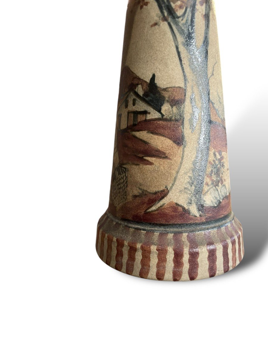 Ciboure Earthenware Vase With Character And Landscape Decor By David-photo-7