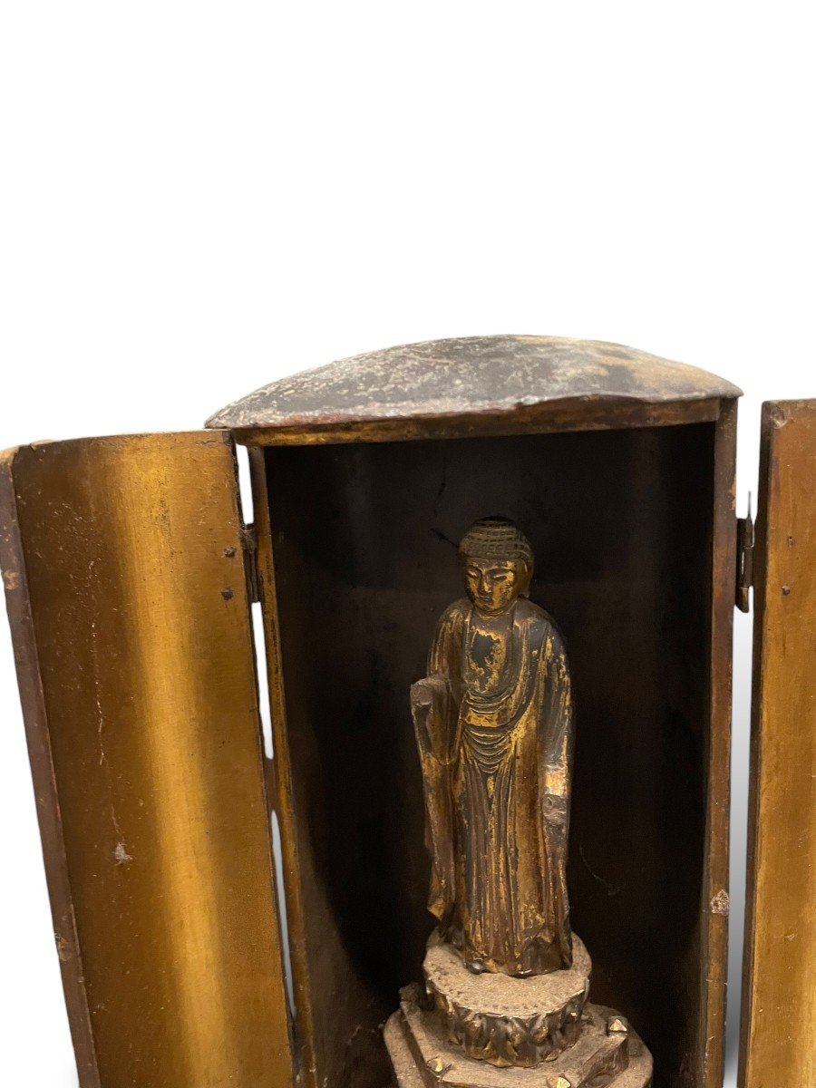 Buddha And Altar In Gilded Wood, Butsudan, Japan, Edo-photo-2