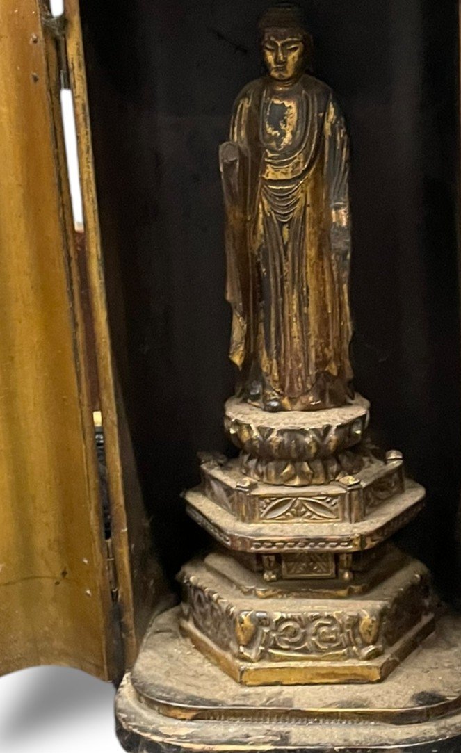 Buddha And Altar In Gilded Wood, Butsudan, Japan, Edo-photo-5