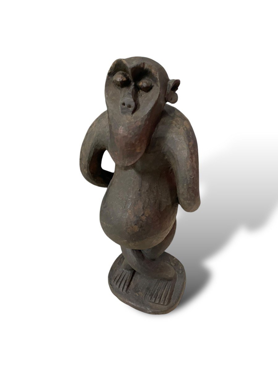 Statuette Africaine Singe Dansant Bulu Gabon-photo-3