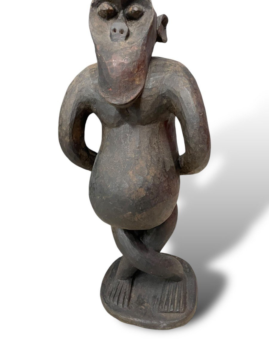 Statuette Africaine Singe Dansant Bulu Gabon-photo-5