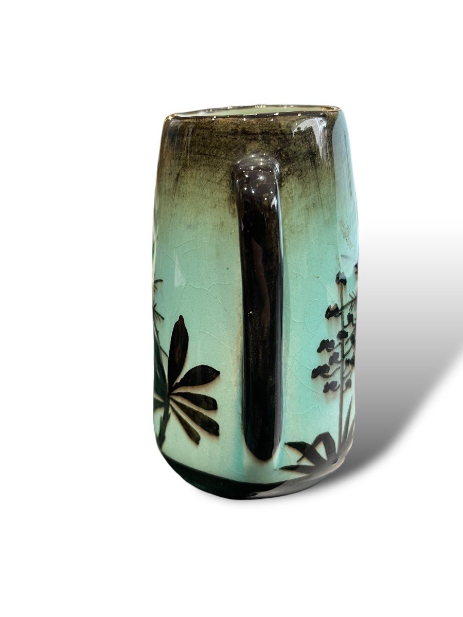 Mont Chevalier Cannes Ceramic Vase With Palm Tree Decor-photo-4