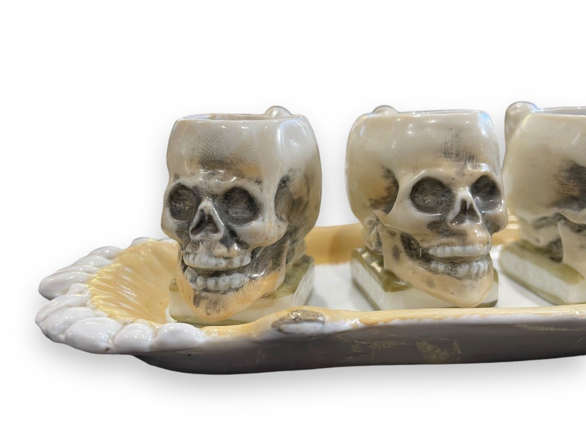 Capodimonte Memento Mori Skull Model Liqueur Service-photo-2