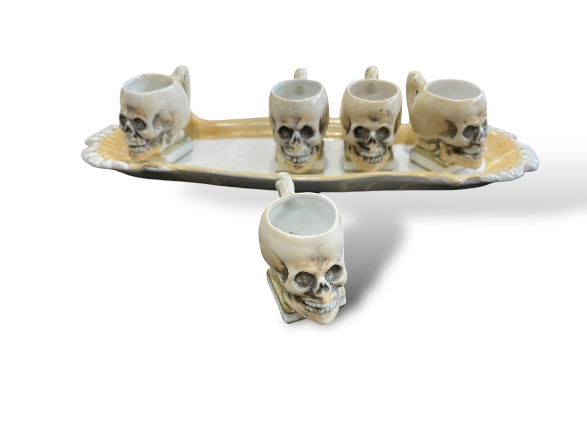 Capodimonte Memento Mori Skull Model Liqueur Service-photo-6