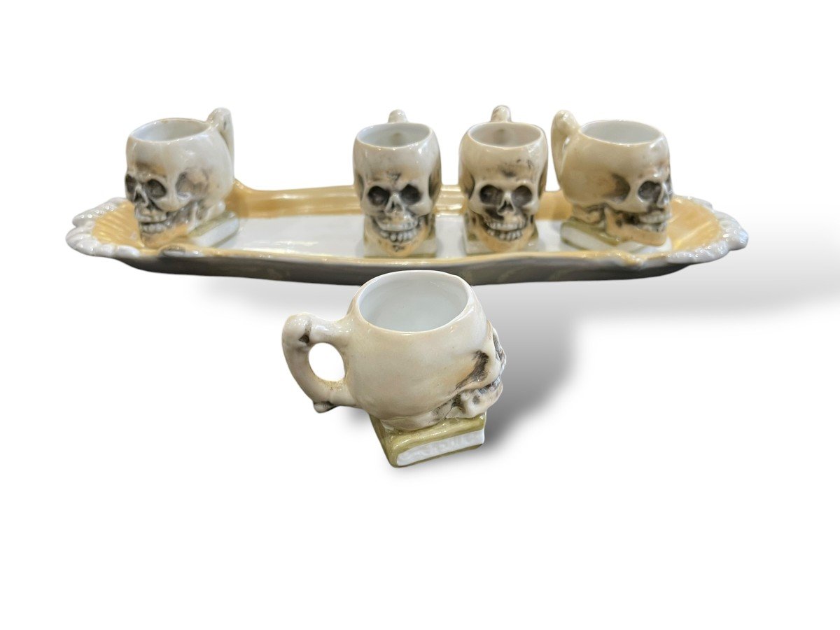 Capodimonte Memento Mori Skull Model Liqueur Service-photo-8