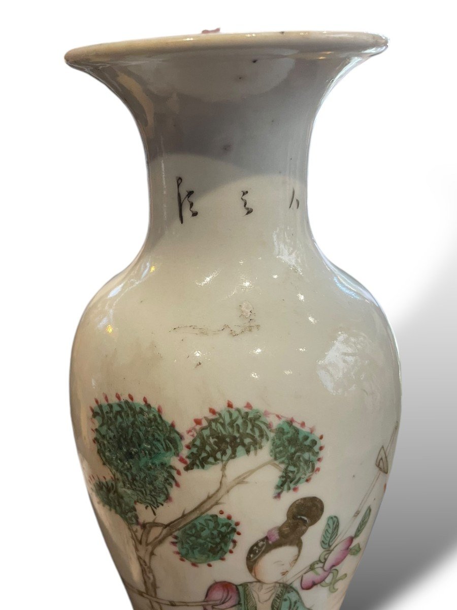 Chinese Qing Dynasty Porcelain Baluster Vase-photo-4