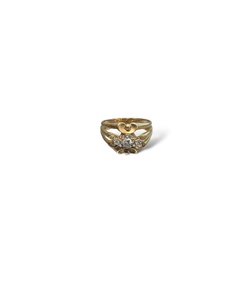 Antique Yellow Gold And Diamond Ring-photo-2