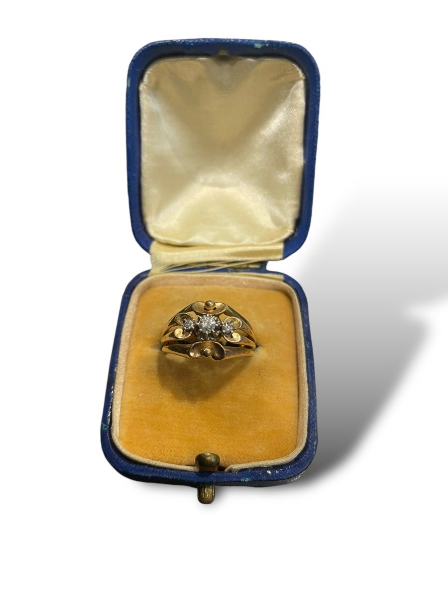 Antique Yellow Gold And Diamond Ring-photo-3