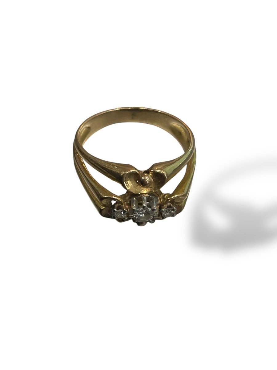 Antique Yellow Gold And Diamond Ring-photo-4