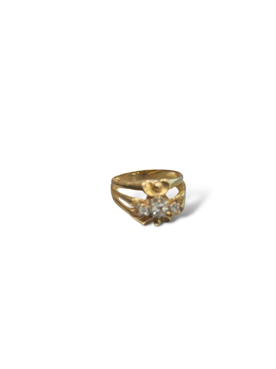 Antique Yellow Gold And Diamond Ring-photo-5