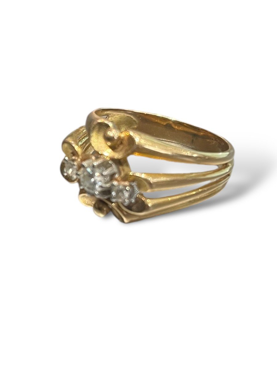 Antique Yellow Gold And Diamond Ring-photo-6