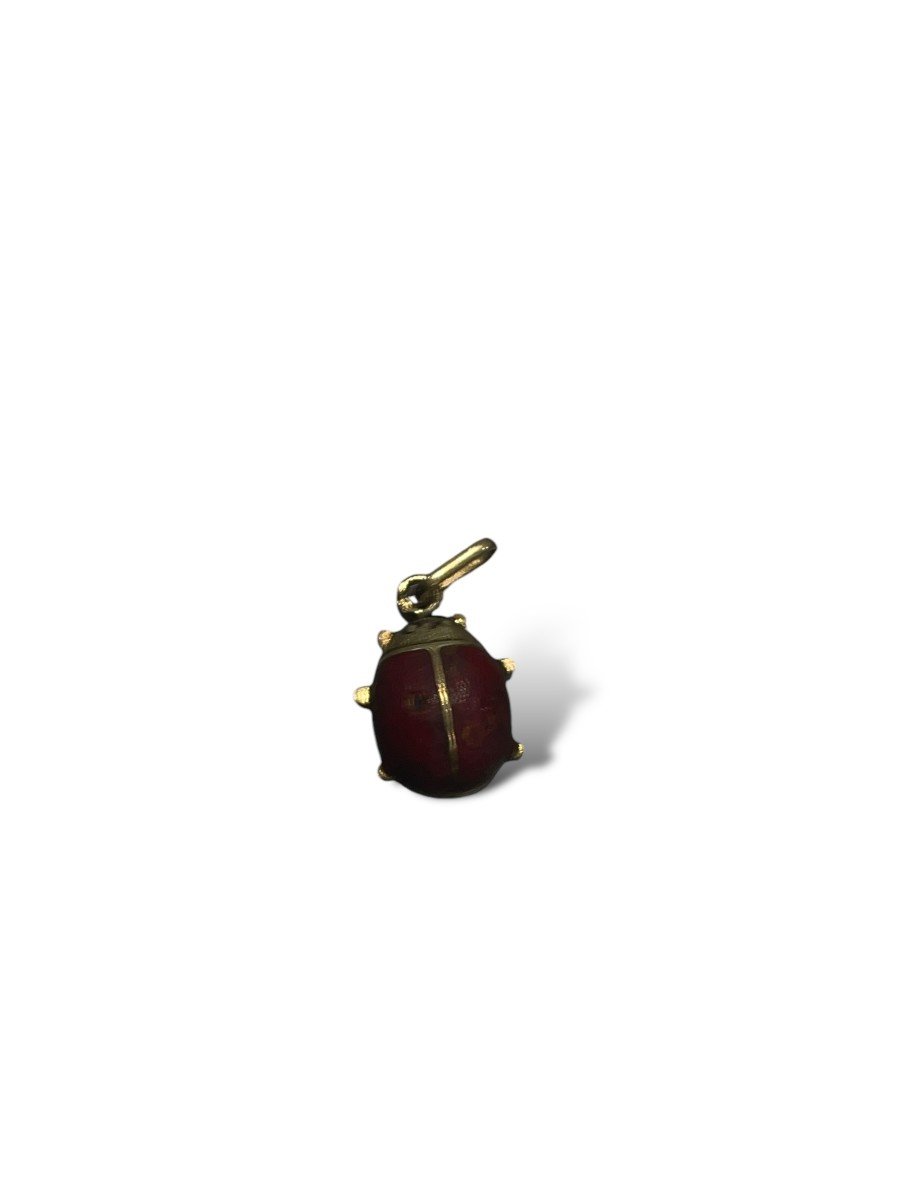 Gold And Enamel Ladybug Pendant-photo-2