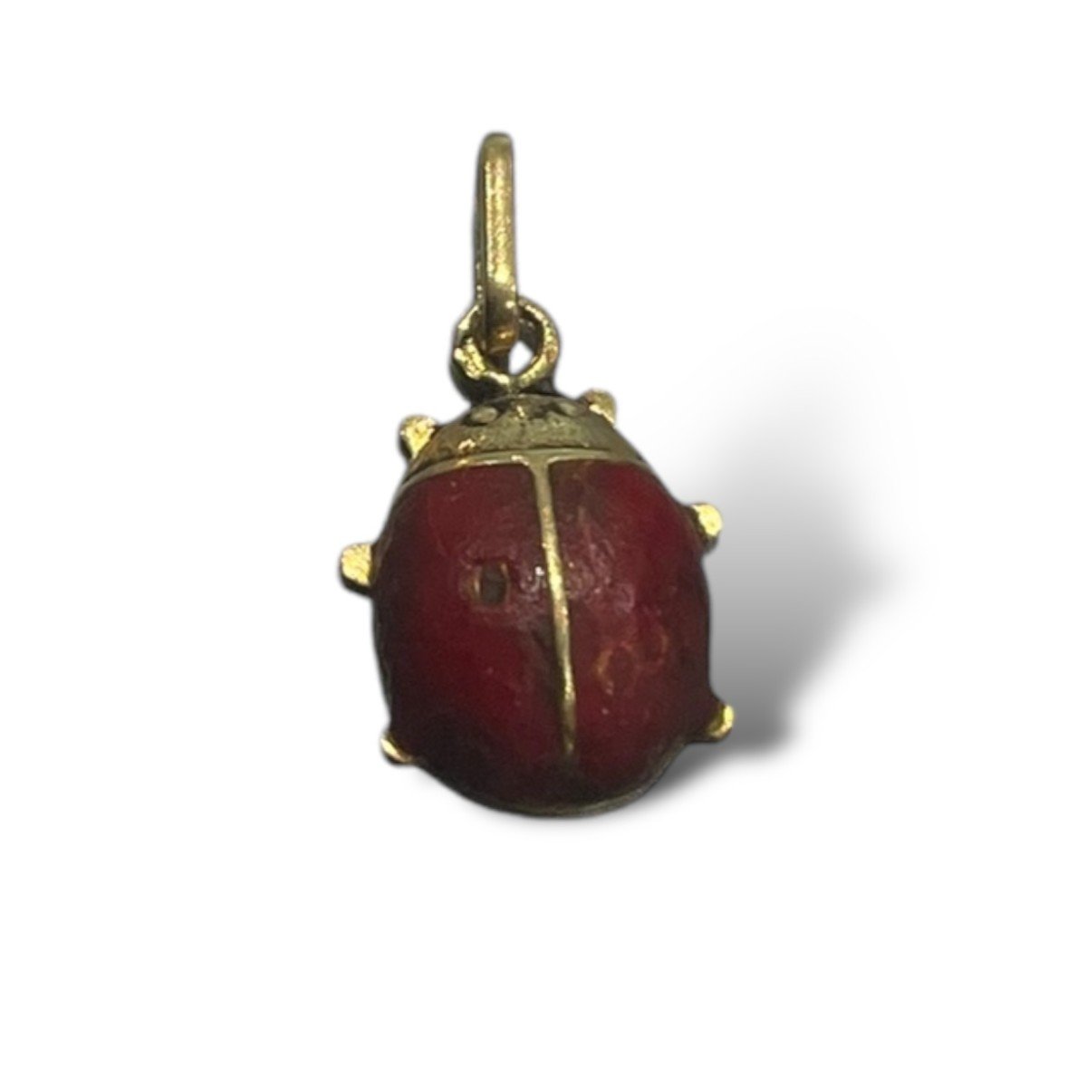 Gold And Enamel Ladybug Pendant