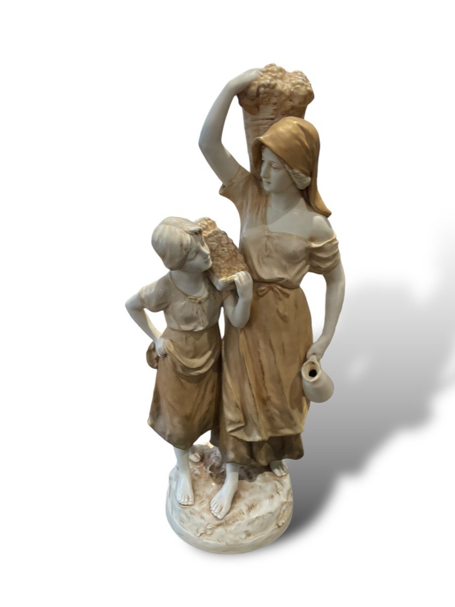 Royal Dux Porcelain The Grape Carriers  -photo-4