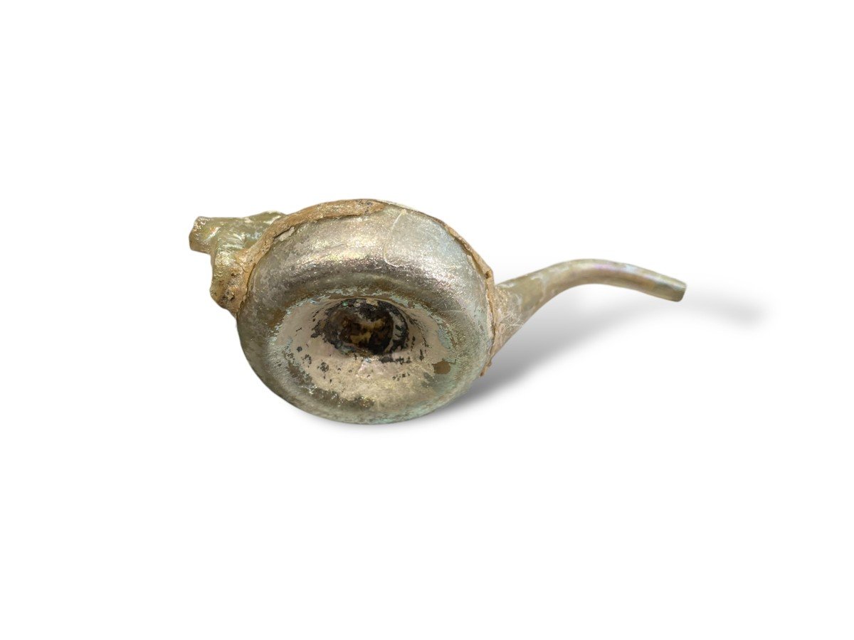 Long-spouted Guttus In Iridescent Glass Islamic Period-photo-4