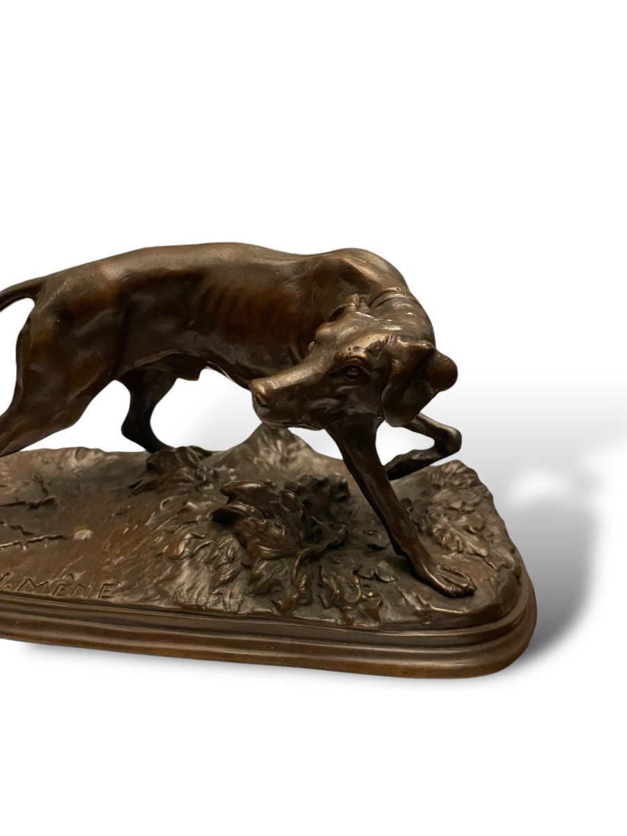 Pierre-jules Mêne Bronze Dog 19th Century-photo-3