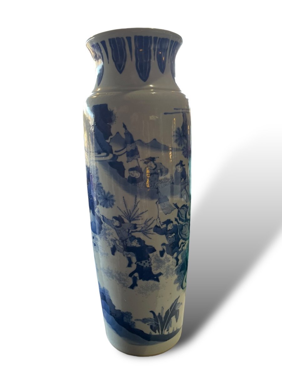 Vase En Porcelaine Bleu-blanc à Décor De Personnages Chine Style Transition-photo-6