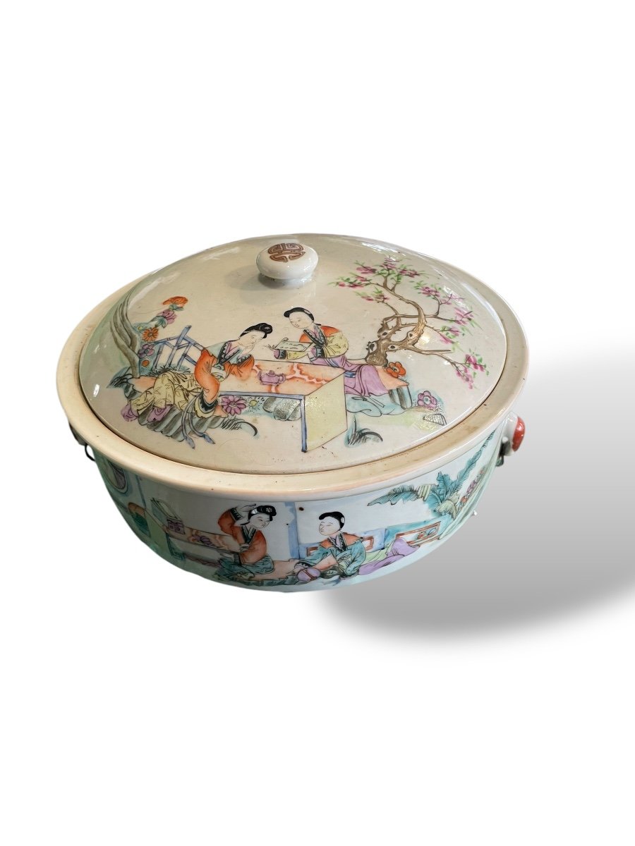 19th Century Soup Tureen, Chinese Character Decor, XIanfeng Period-photo-4