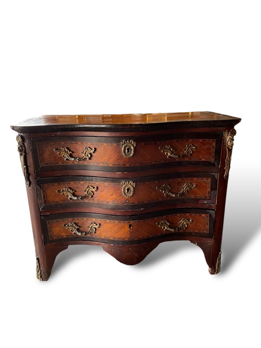 Commode De Maitrise XIXeme En Bois Marqueté