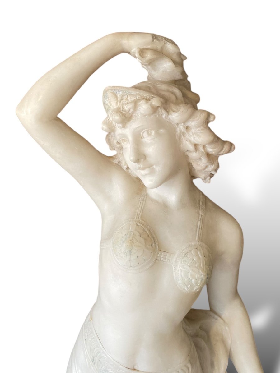 Oriental Dancer In Alabaster, 19th Century Art Nouveau-photo-4