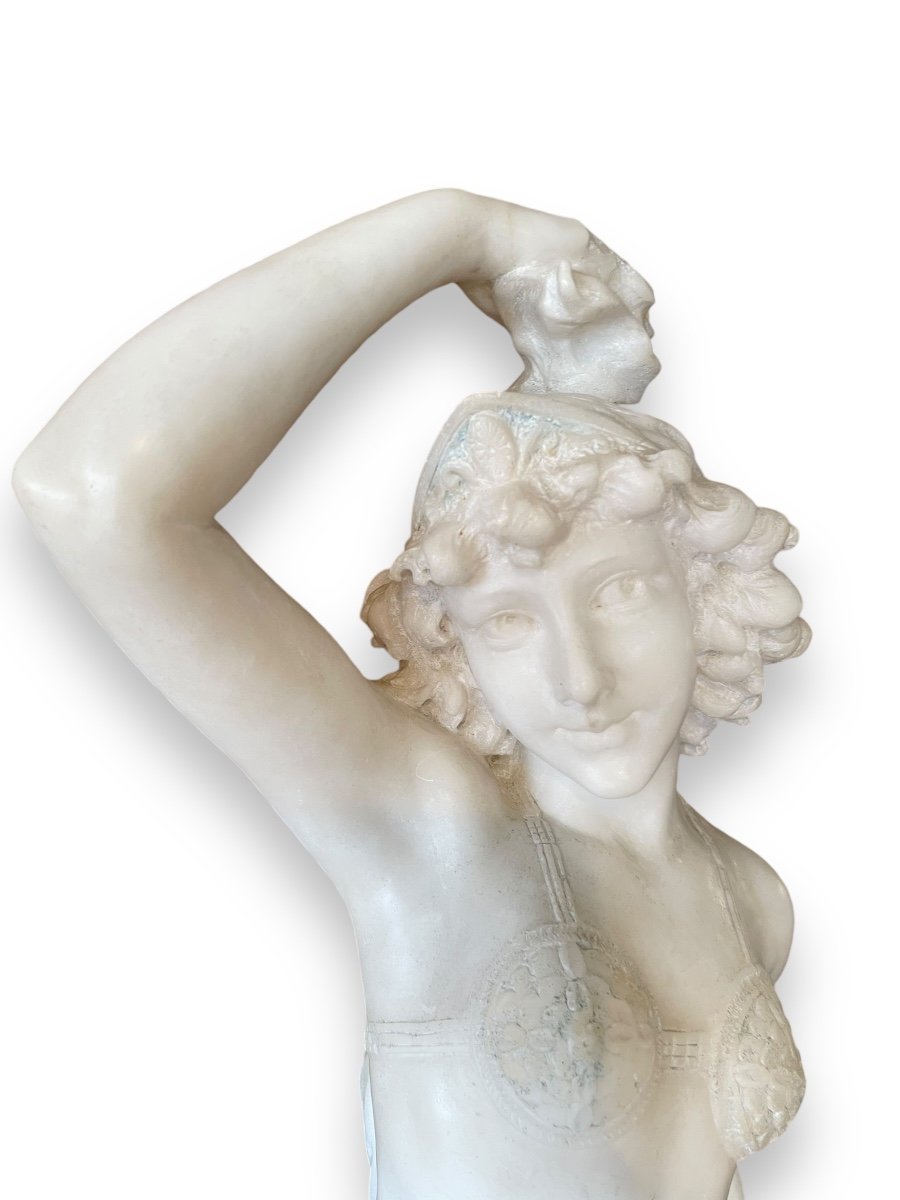 Oriental Dancer In Alabaster, 19th Century Art Nouveau-photo-1