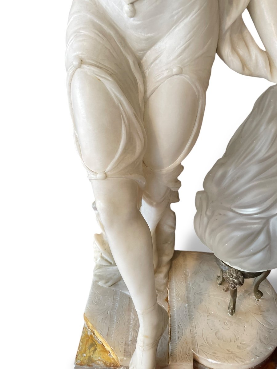 Oriental Dancer In Alabaster, 19th Century Art Nouveau-photo-4