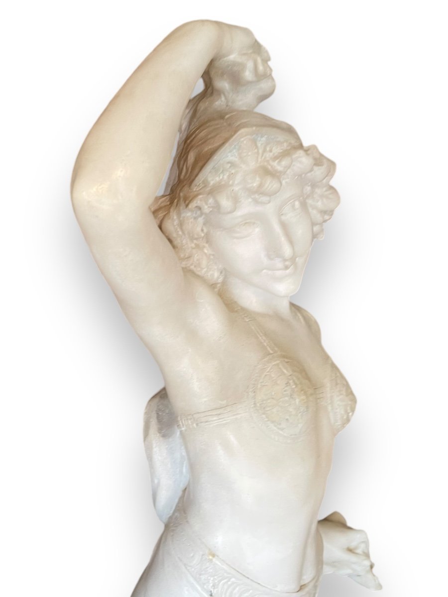 Oriental Dancer In Alabaster, 19th Century Art Nouveau-photo-6