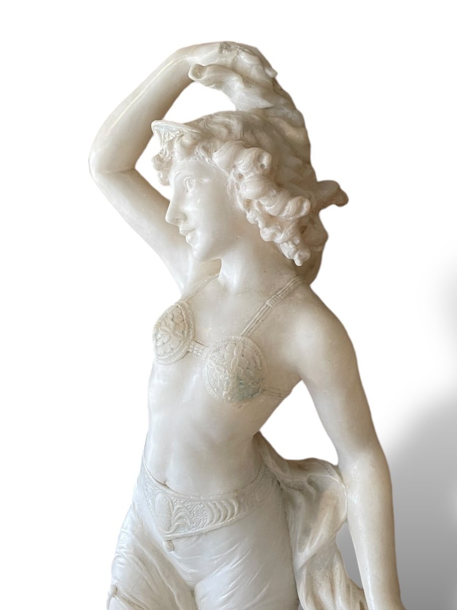 Oriental Dancer In Alabaster, 19th Century Art Nouveau-photo-7