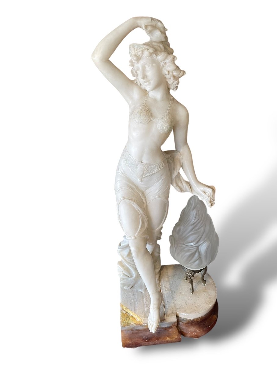 Oriental Dancer In Alabaster, 19th Century Art Nouveau