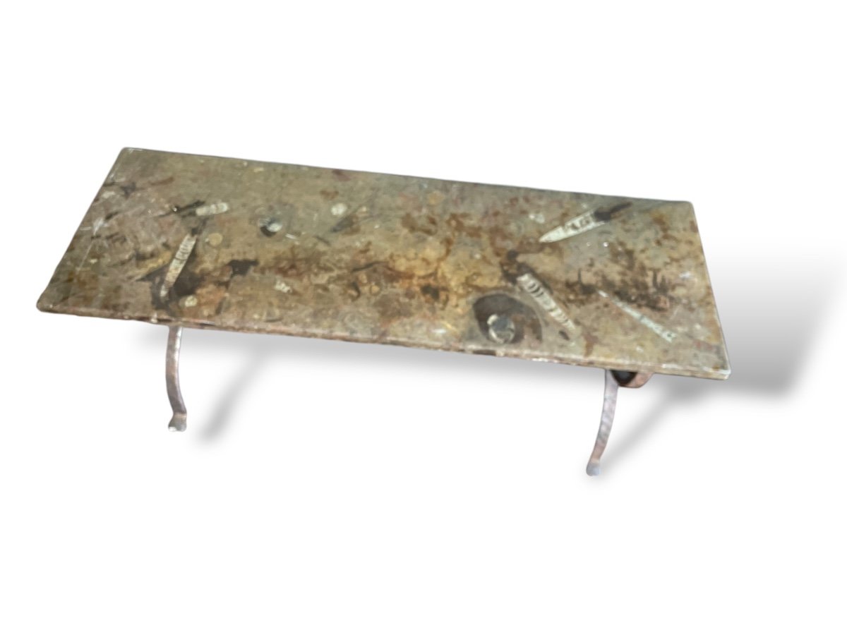 Collection Bellemare Table Basse En Pierre D’erfoud Et Fossiles-photo-7