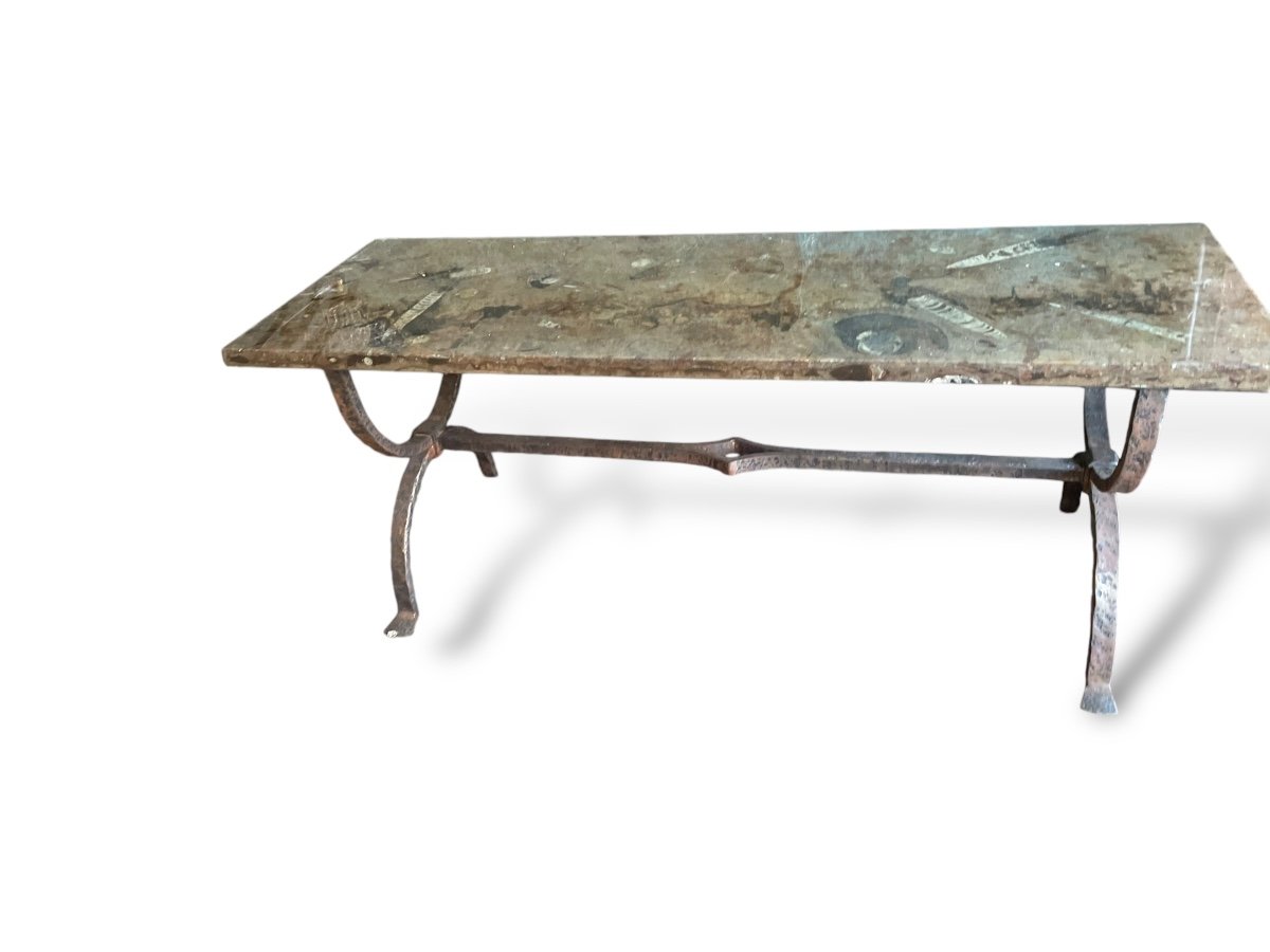 Collection Bellemare Table Basse En Pierre D’erfoud Et Fossiles-photo-8