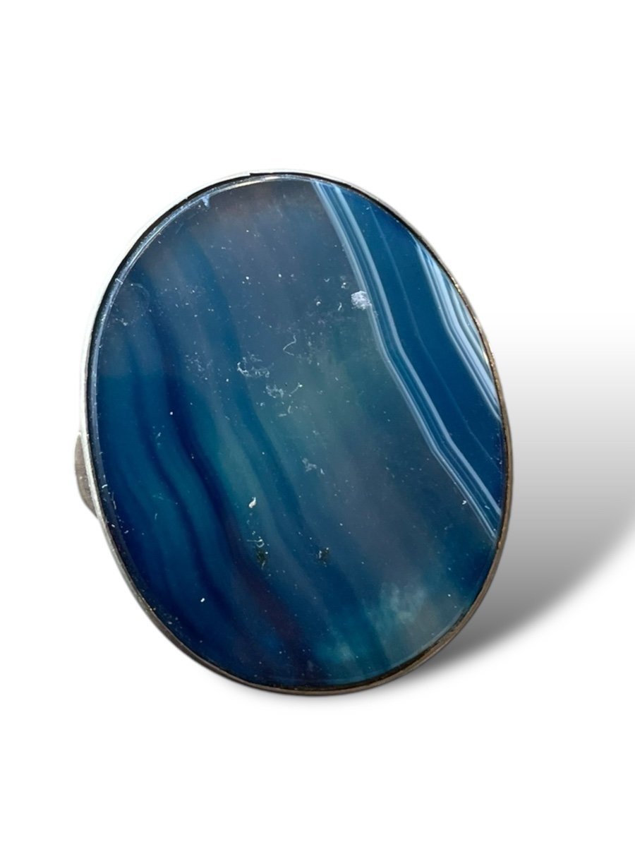 Pilulier Boîte En Agate Bleue-photo-4