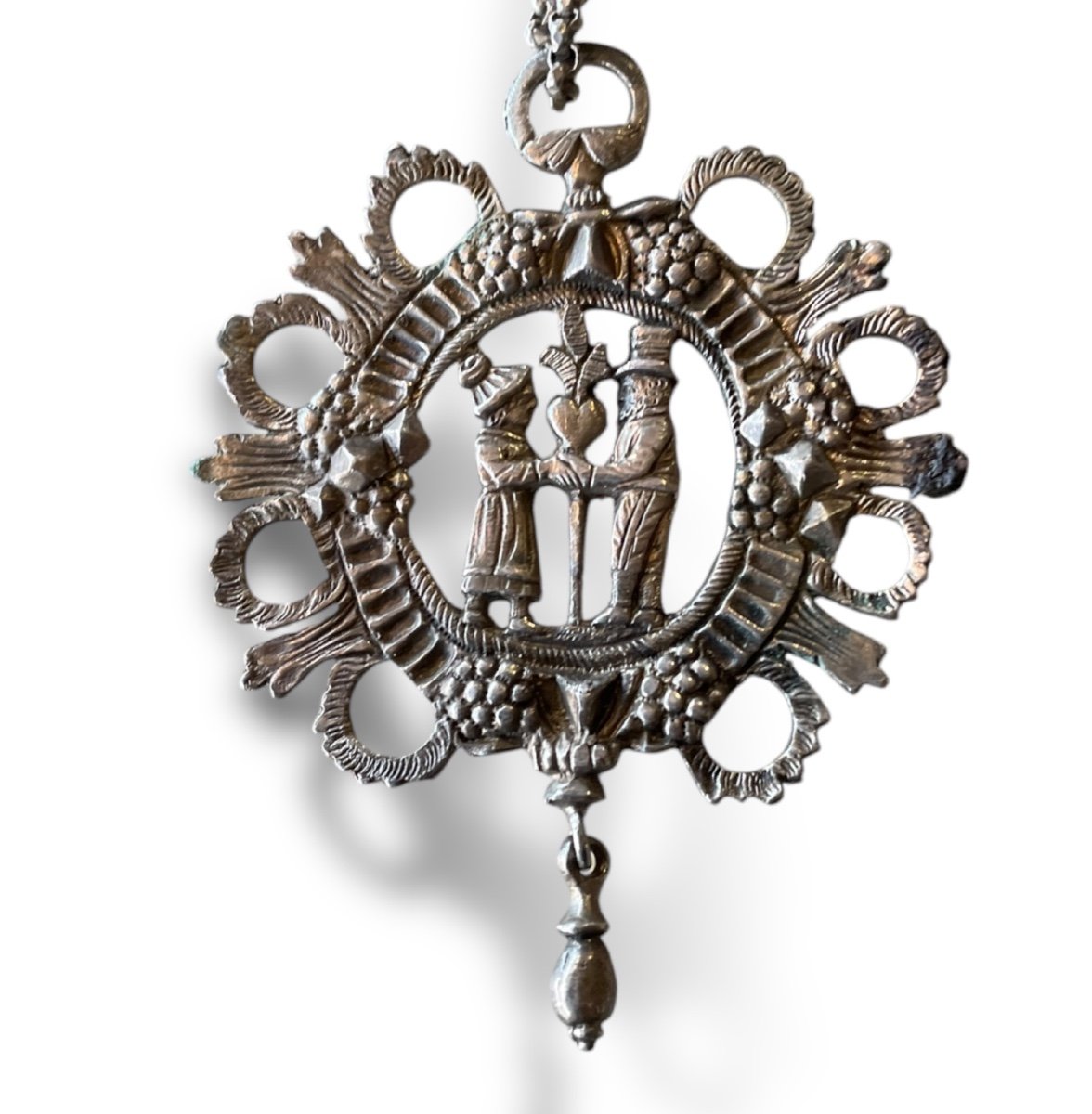 Pendentif En Argent Biedermeier Allemagne Bijoux De Mariage