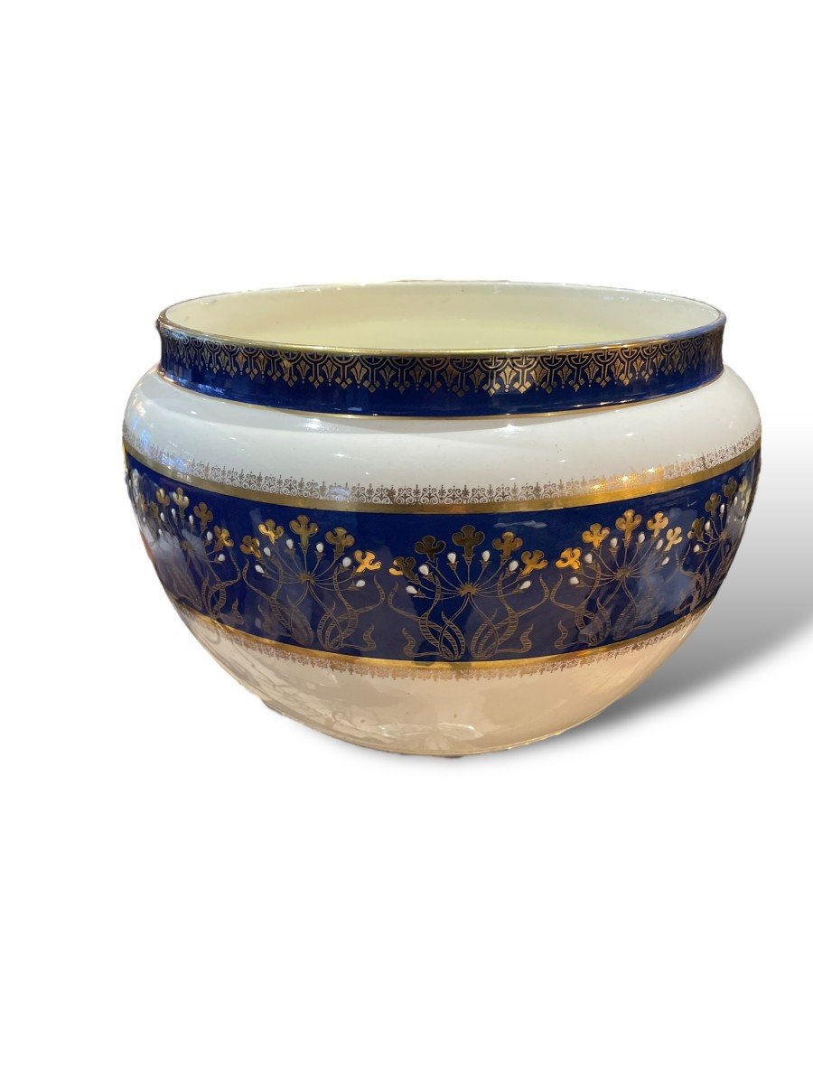 Keller And Guérin Blue And Gold Planter-photo-3