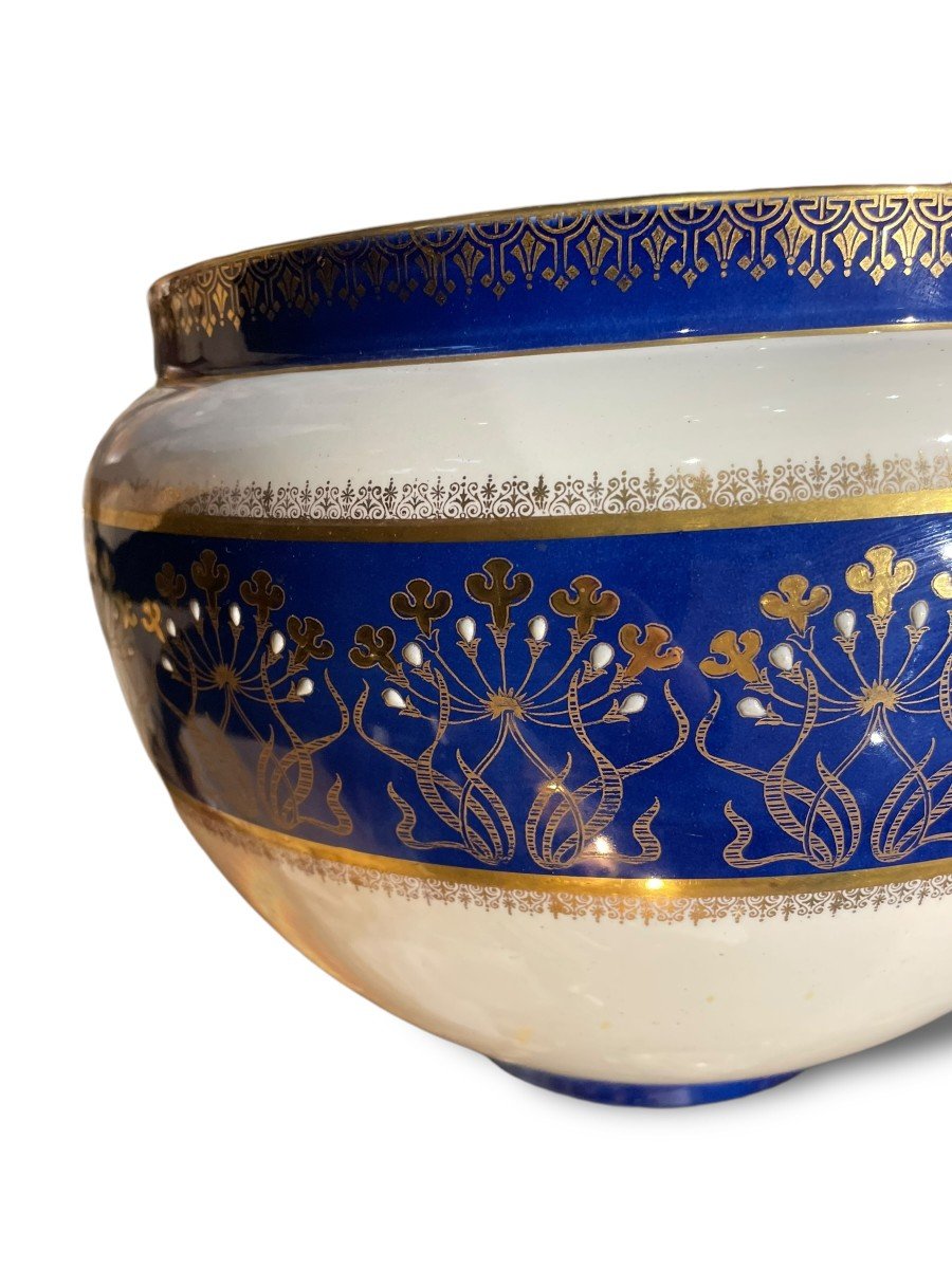 Keller And Guérin Blue And Gold Planter-photo-2