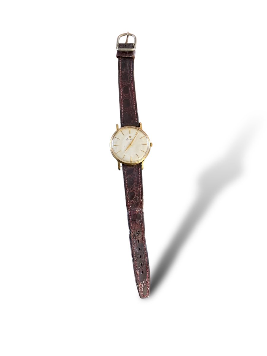 Breitling Gold Watch Leather Strap-photo-2