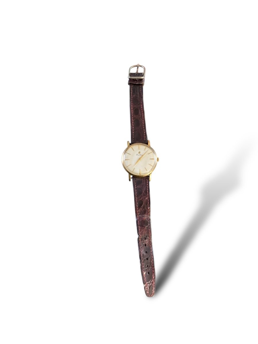 Breitling Gold Watch Leather Strap-photo-8