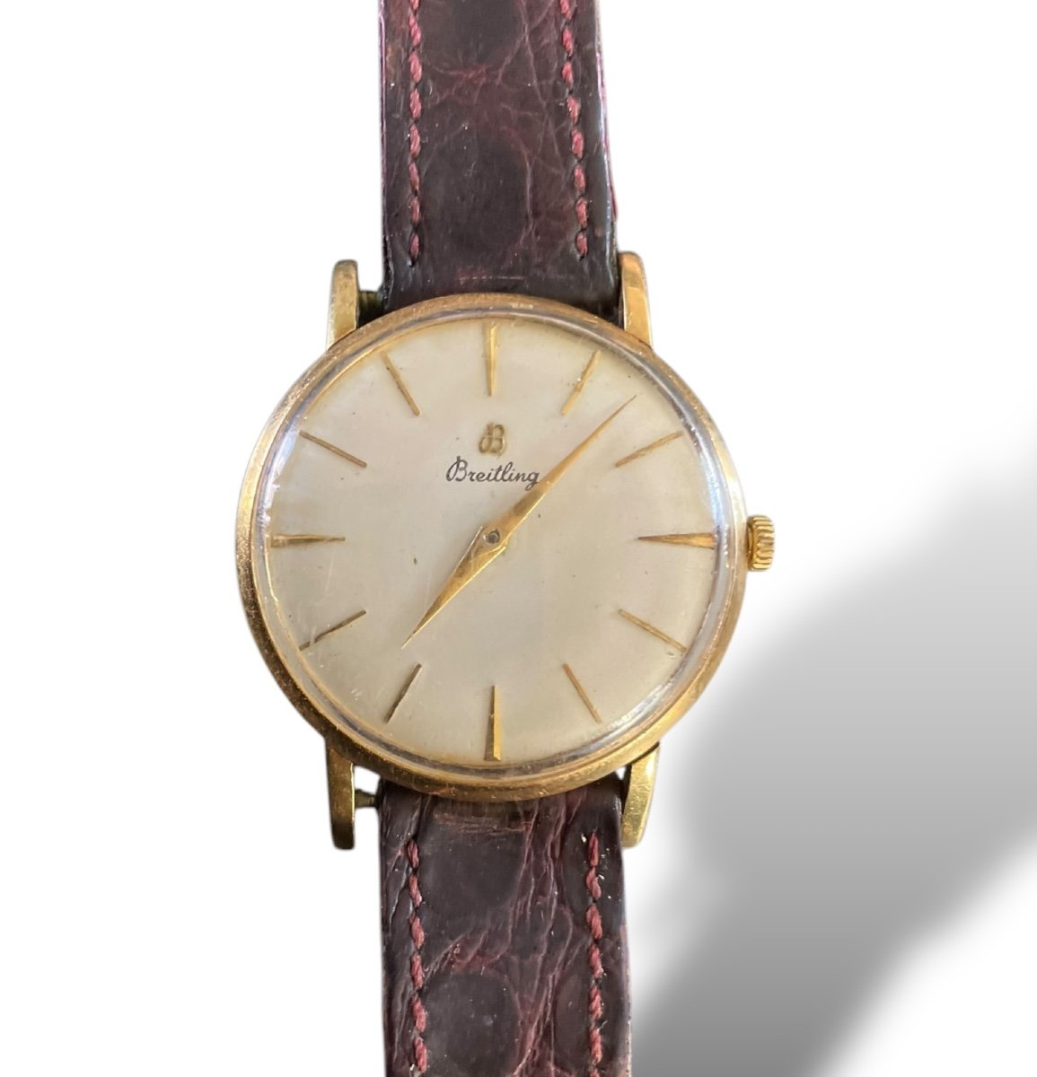 Breitling Gold Watch Leather Strap