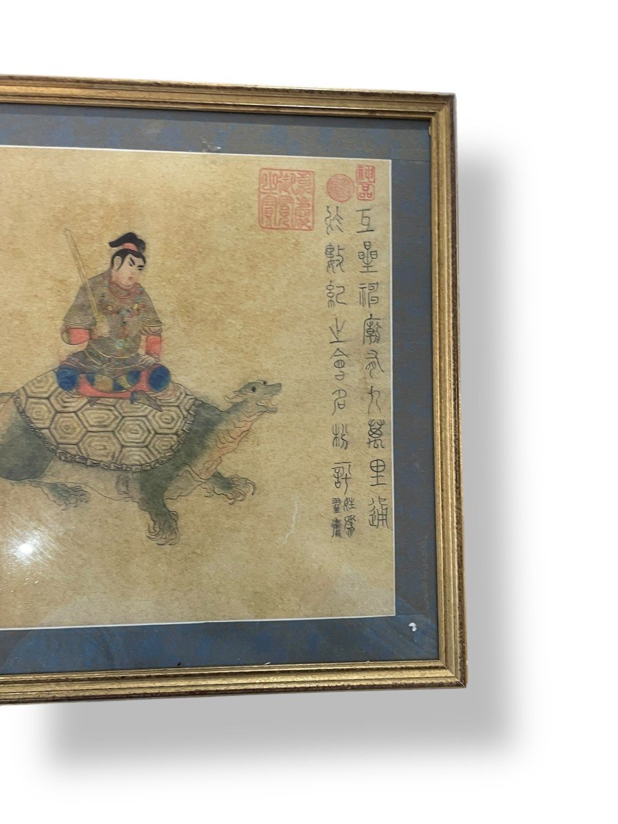 Deity On A Turtle Drawing And Wash China Late 19th Century-photo-6