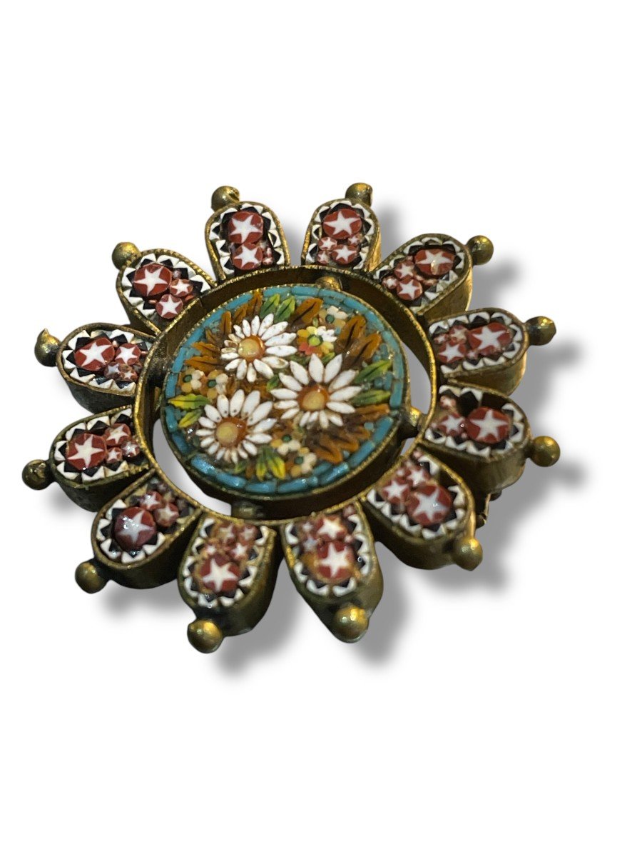 Micromosaic Daisies Brooch-photo-2