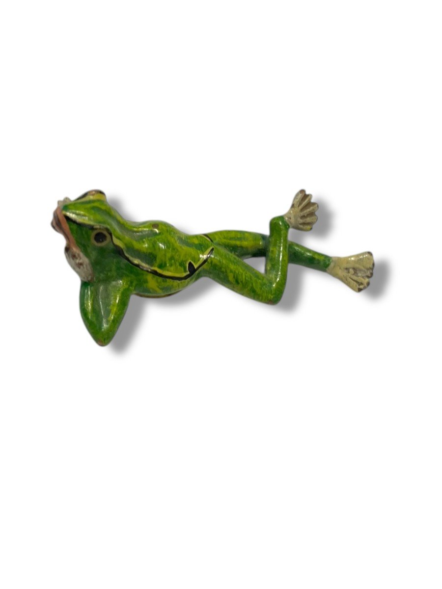 19th Century Vienna Bronze The Reclining Frog -photo-1